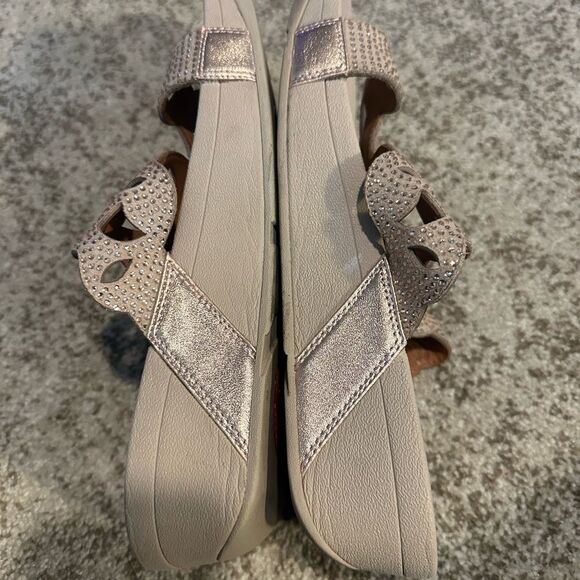 FITFLOP ROSE GOLD ELORA CRYSTAL SLIDES 8 - Picture 8 of 9